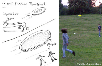 Giant Frisbee Human Transportation