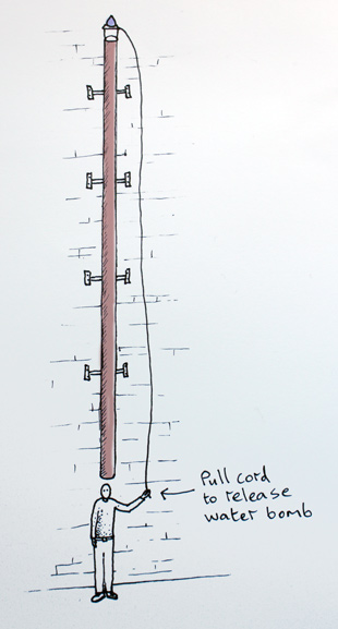 Personal water bomb chute